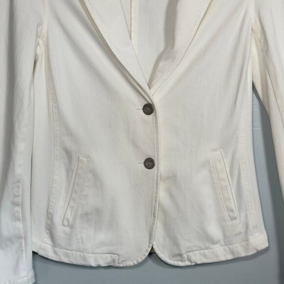 J.McLaughlin Size S White Cotton Blend Single-Breasted Two-Button Blazer Jacket - Picture 9 of 9
